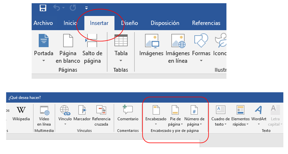 diseño de encabezado y pie de página